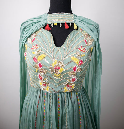 Blue and Yellow Sharara
