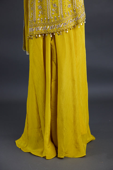 Yellow and Cream Sharara