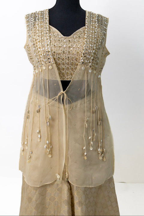 Cream Indo Western