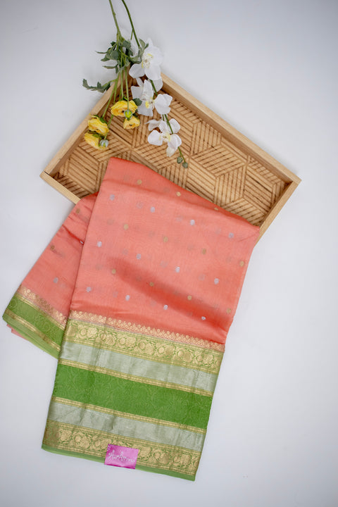Peach Raw Mango saree