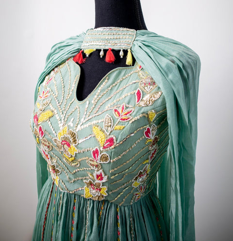 Blue and Yellow Sharara