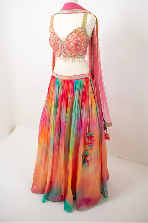 Multicolor embroidered lehenga