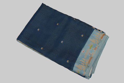 Blue Mashru Saree With blouse