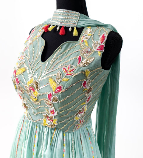 Blue and Yellow Sharara