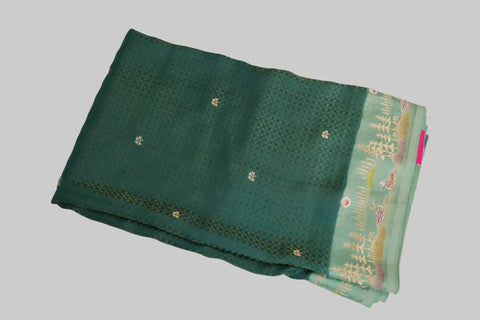 Green Mashru Saree With blouse