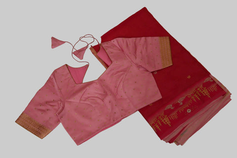 Pink Mashru Saree With blouse