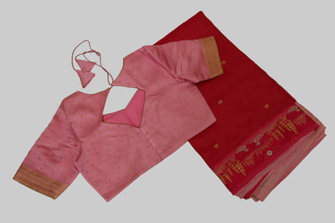 Pink Mashru Saree With blouse