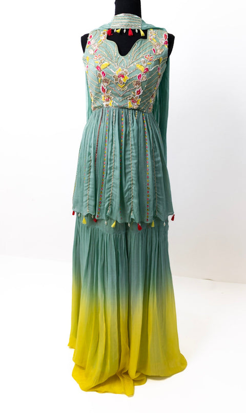 Blue and Yellow Sharara