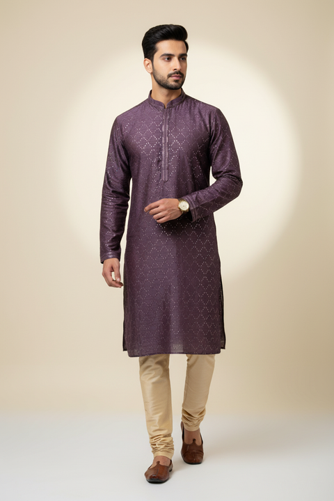Wine Kurta set