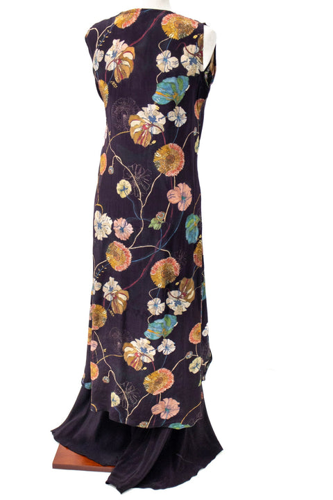 Purple dress with floral Indo western