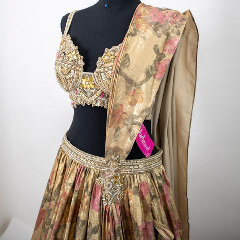Gold Floral Lehenga