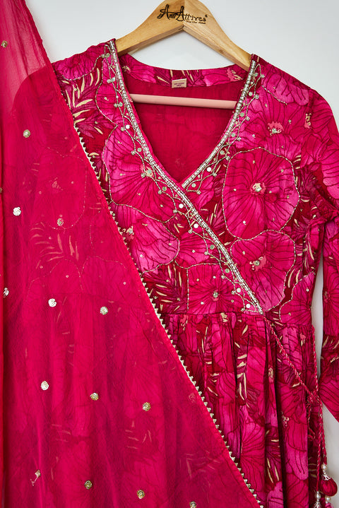 Pink Kurta, Pants and Dupatta set