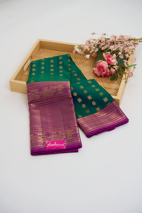 Green & Purple Kanjivaram Saree