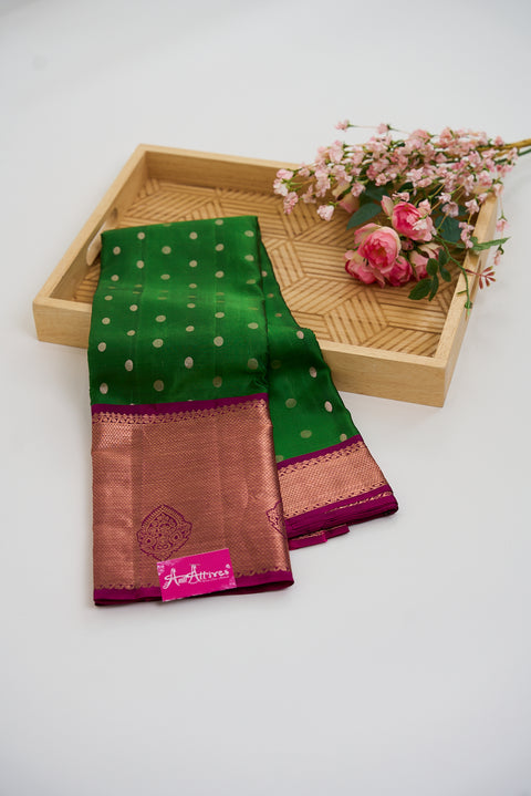 Green & Purple Kanjivaram Saree