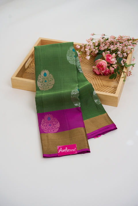 Green & Pink Kanjivaram Saree