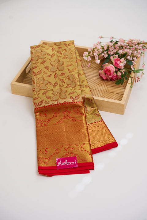 Gold & Red Kanjivaram Saree