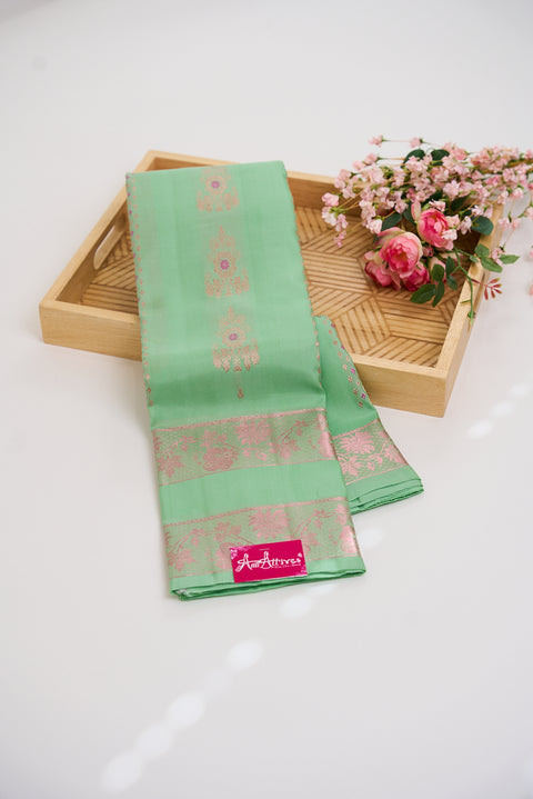 Pista Green Kanjivaram Saree