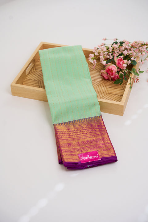Mint & Purple Kanjivaram Saree