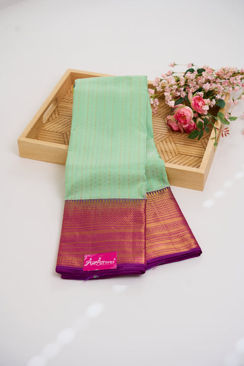Mint & Purple Kanjivaram Saree
