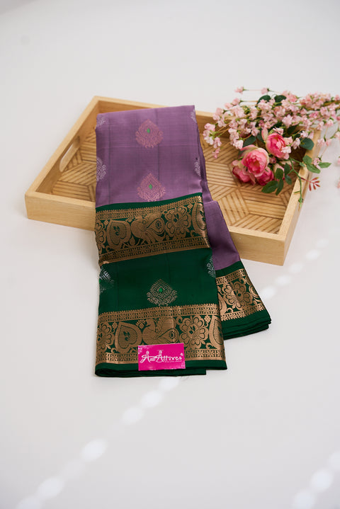 Violet & Green Kanjivaram Saree