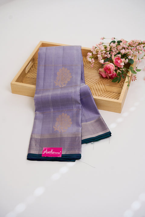 Greyish Blue Kanjivaram Saree