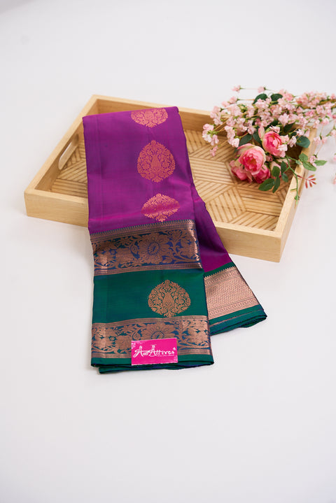 Purple & Green Kanjivaram Saree