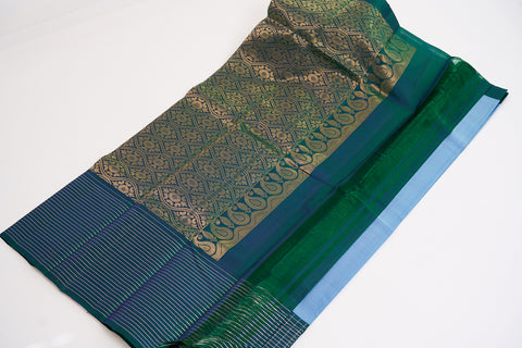 Ash & Green Kanjivaram Saree