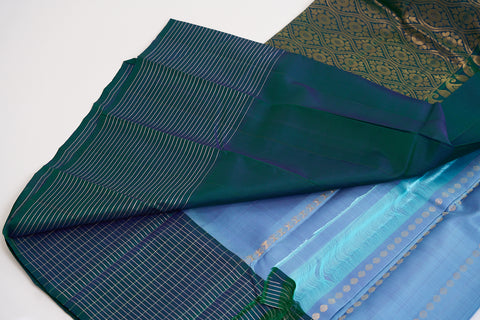Ash & Green Kanjivaram Saree