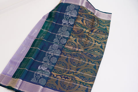 Greyish Blue Kanjivaram Saree