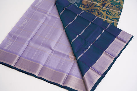 Greyish Blue Kanjivaram Saree