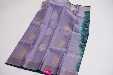 Greyish Blue Kanjivaram Saree