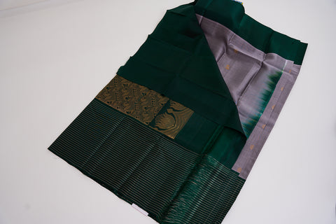 Grey & Green Kanjivaram Saree