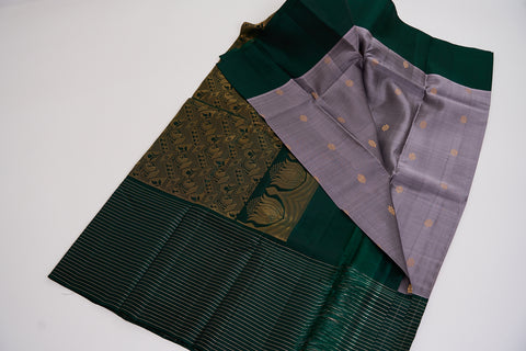 Grey & Green Kanjivaram Saree