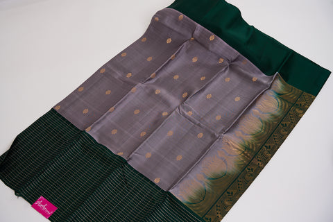 Grey & Green Kanjivaram Saree