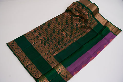 Purple & Green Kanjivaram Saree