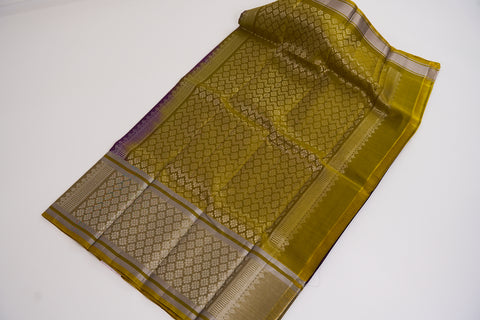 Purple & Lime  Kanjivaram Saree