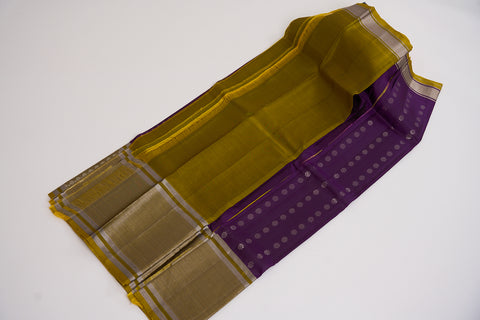 Purple & Lime  Kanjivaram Saree