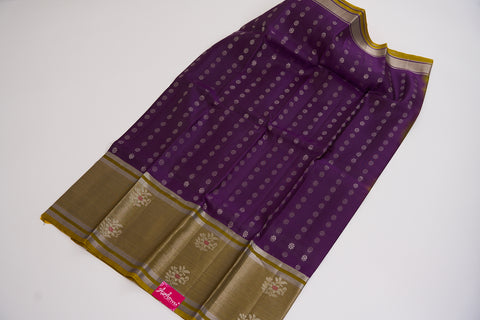Purple & Lime  Kanjivaram Saree