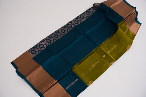 Mehandi & Green Kanjivaram Saree