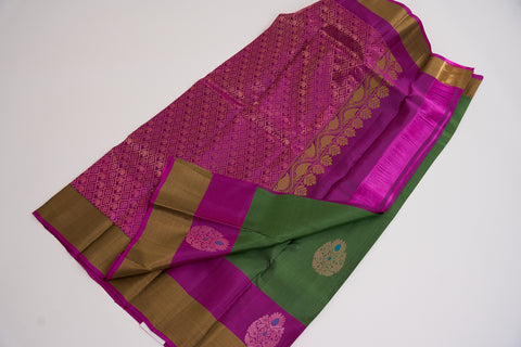 Green & Pink Kanjivaram Saree