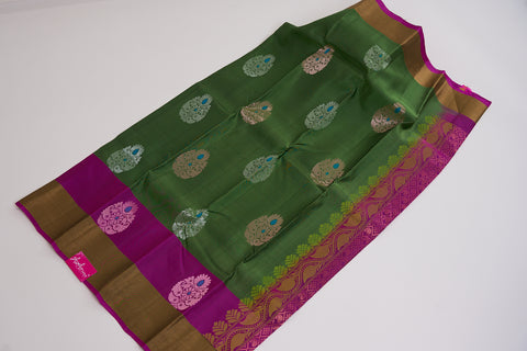 Green & Pink Kanjivaram Saree