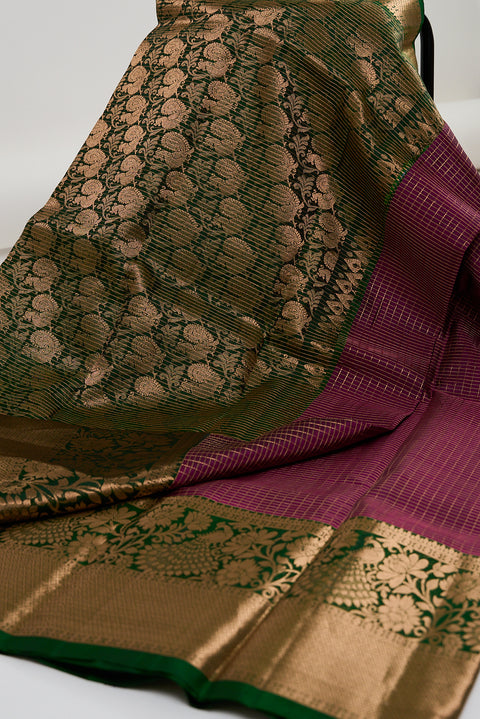 Purple & Green Kanjivaram Saree