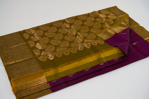 Purple & Green Kanjivaram Saree