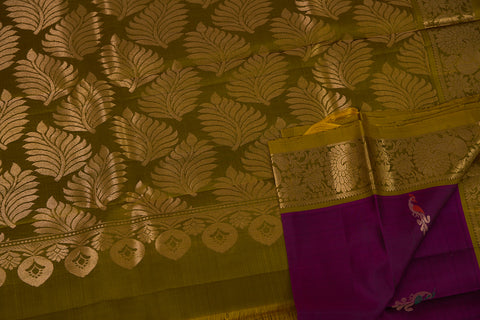Purple & Green Kanjivaram Saree