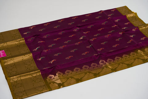 Purple & Green Kanjivaram Saree