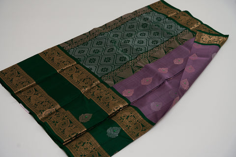 Violet & Green Kanjivaram Saree