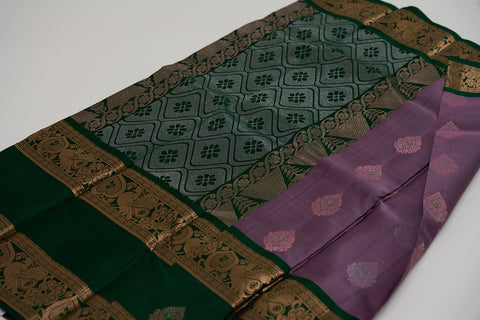 Violet & Green Kanjivaram Saree