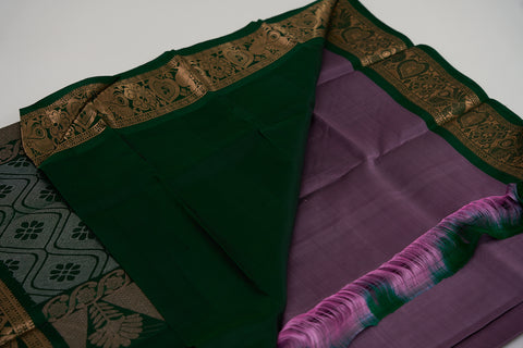 Violet & Green Kanjivaram Saree
