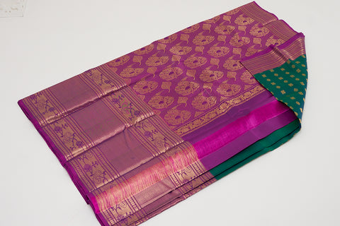 Green & Purple Kanjivaram Saree
