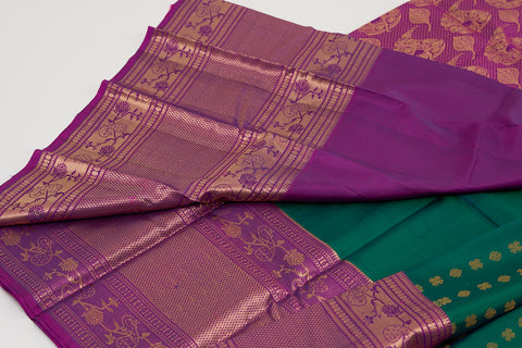 Green & Purple Kanjivaram Saree